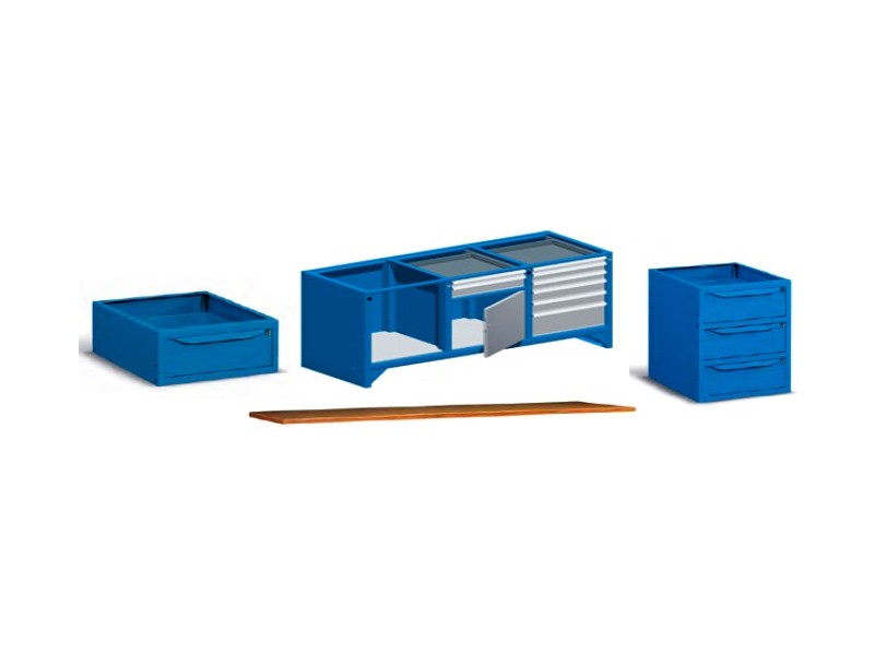 componenti banchi da lavoro con top legno